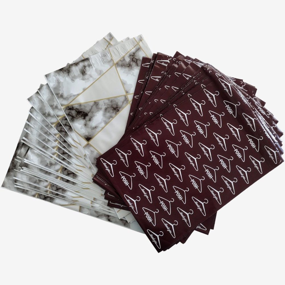 100 Count Mixed Design 10 x 13 Self Seal Printed Poly Mailers